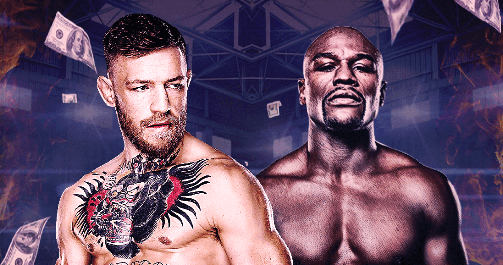 Conor McGregor v Floyd Mayweather Gold A4 Boxing Vs UFC canvas tribute signed 