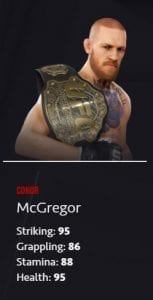 Revealed Conor Mcgregor S Stats In Ea Ufc 3 Themaclife