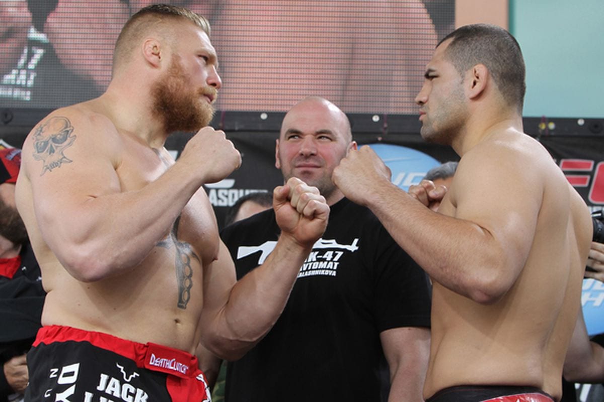 cain velasquez vs brock lesnar after fight