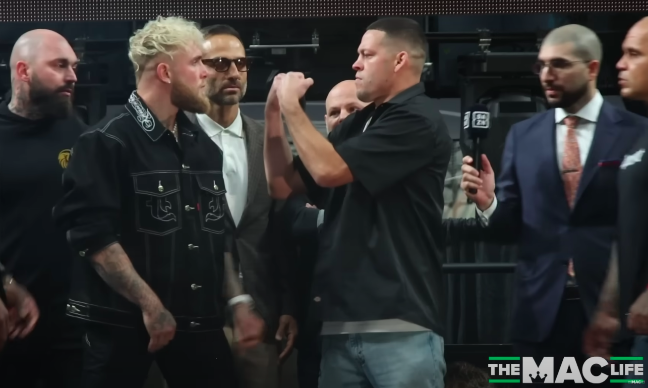 Watch: Nate Diaz and Jake Paul face off for the first time